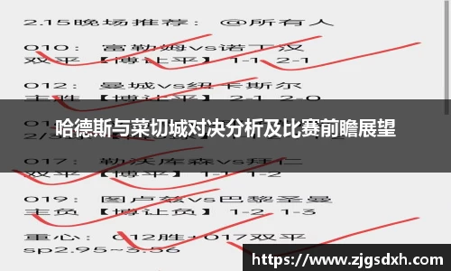 哈德斯与菜切城对决分析及比赛前瞻展望